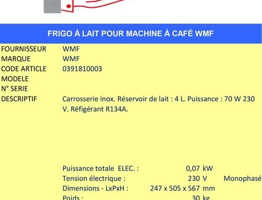 AAE Alsace Alimentaire Équipement : Frigo à lait WMF