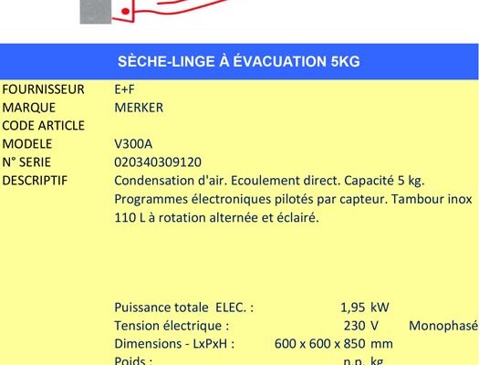 AAE Alsace Alimentaire Équipement - Sèche-linge à condensation MERKER